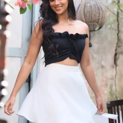 Wraparound Satin Skirt – White
