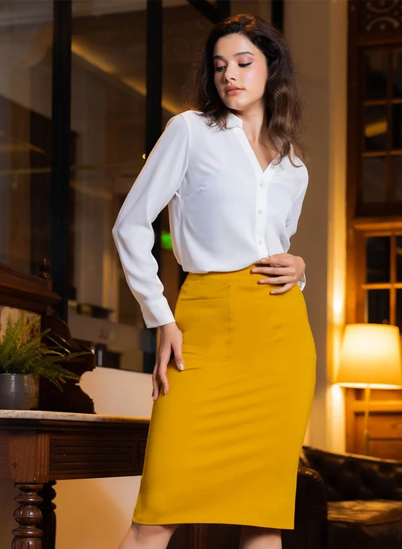 Side Pocket Ponte Bodycon Skirt